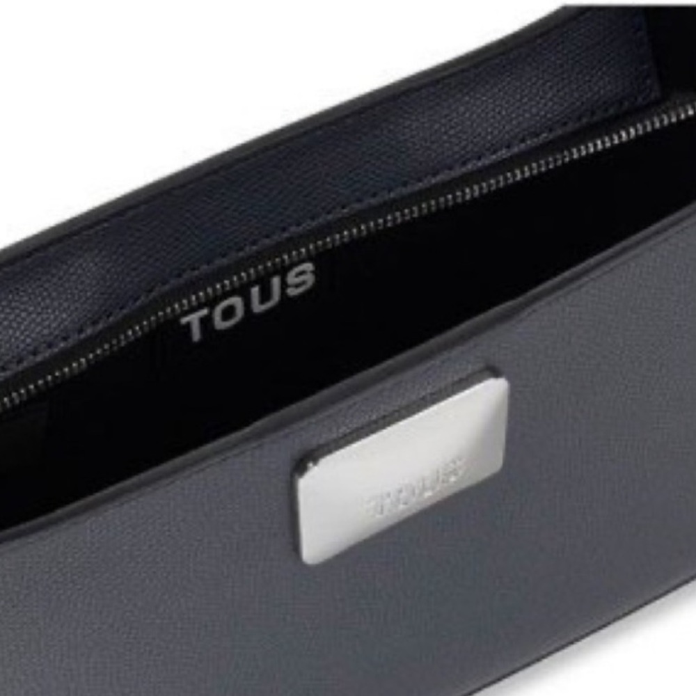 🐨 {PRICE FIRM} TOUS Lucia Dark Shoulder Bag ~ Grey - Picture 6 of 12